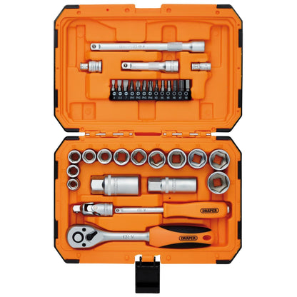 Draper 22110 HI-TORQ® 6 Point Socket Set 1/4" and 3/8" 34 Piece Draper