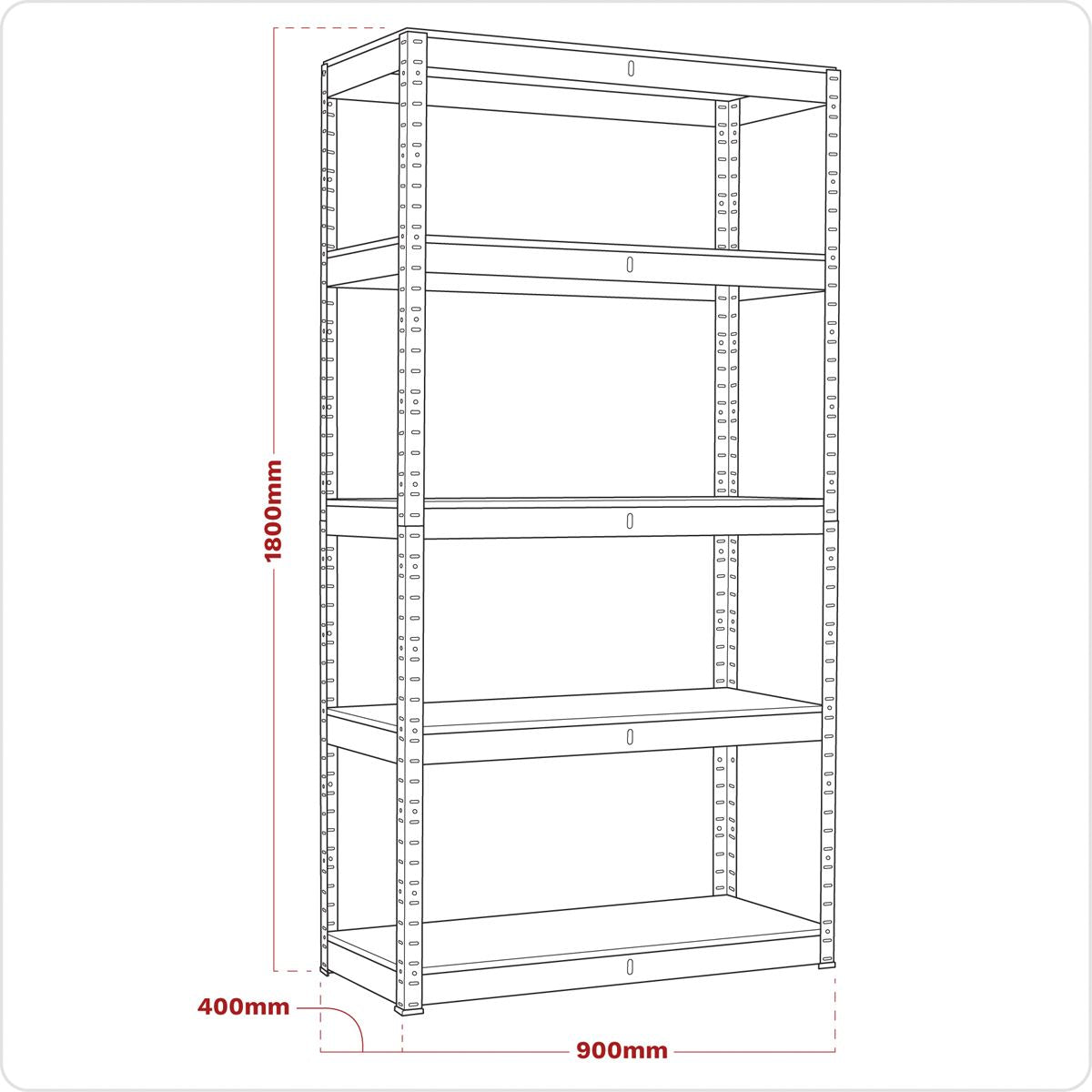 Sealey AP6350 Racking Unit with 5 Shelves 350kg Capacity Per Level Sealey
