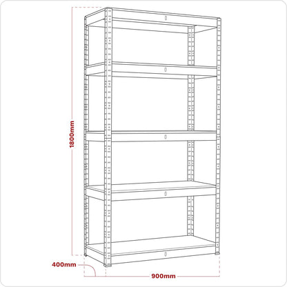 Sealey AP6350 Racking Unit with 5 Shelves 350kg Capacity Per Level Sealey