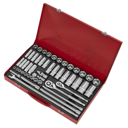 Sealey AK6942 Socket Set 50pc 3/8" & 1/2"Sq Drive 6pt WallDrive® - Metric Sealey