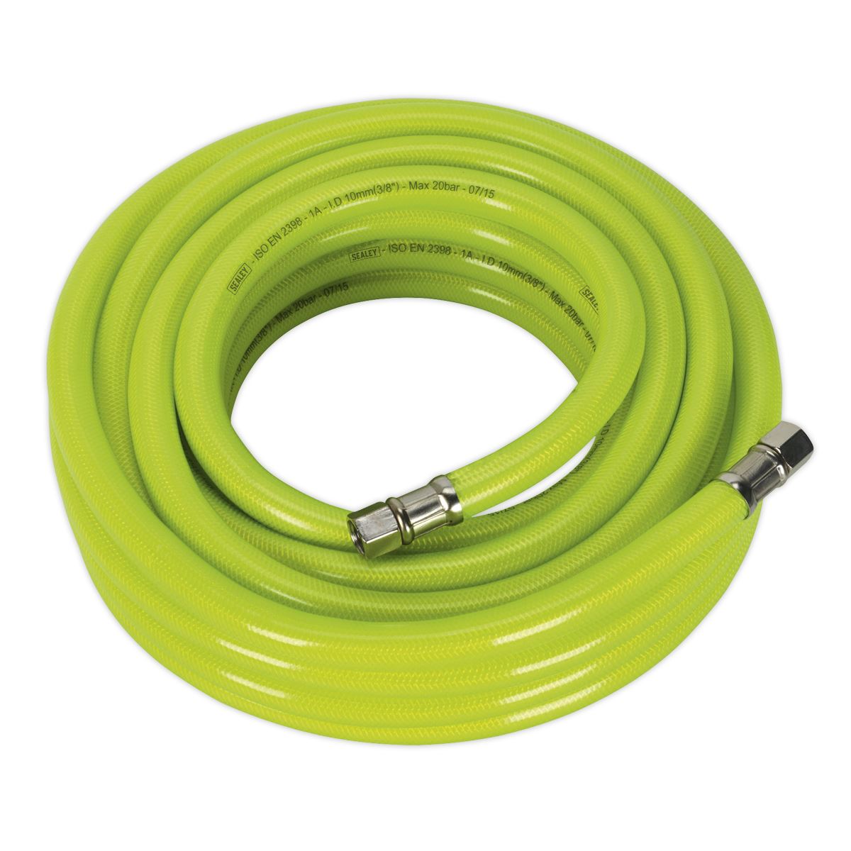 Sealey AHFC1038 Air Hose High-Visibility 10m x Ø10mm with 1/4"BSP Unions Sealey