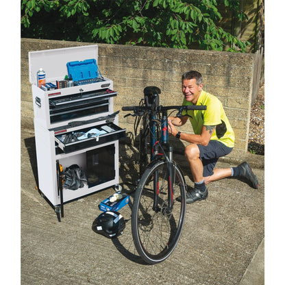 Draper 19576 Combined Roller Cabinet and Tool Chest 6 Drawer 24" White Draper