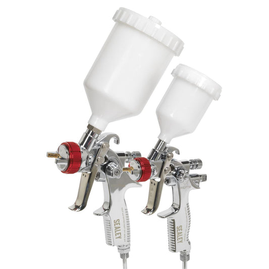 Sealey HVLP774 HVLP Gravity Feed Top Coat/Touch-Up Spray Gun Set Sealey