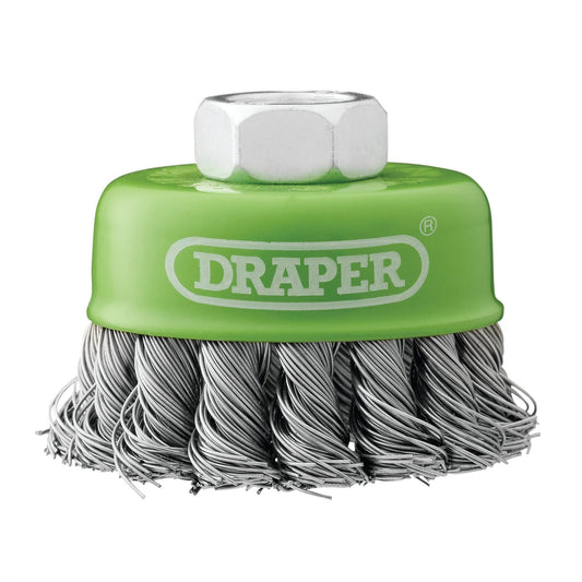 Draper 08053 Stainless-Steel Twist-Knot Wire Cup Brush 65mm M14 Draper