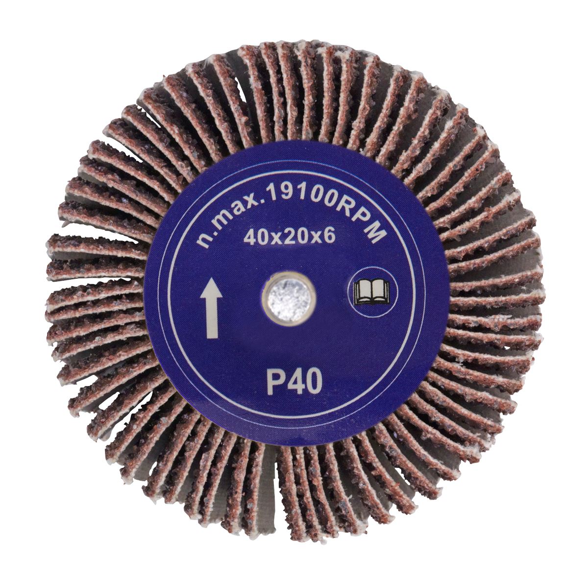 Sealey FW402040 Abrasive Flap Wheel Ø40 x 20mm 40Grit Ø6mm Shaft Sealey