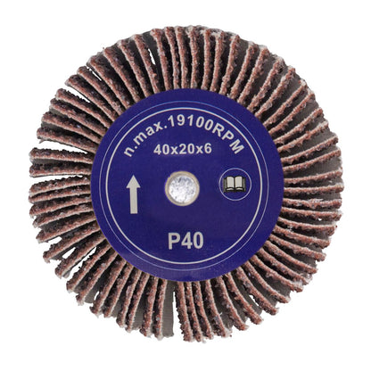 Sealey FW402040 Abrasive Flap Wheel Ø40 x 20mm 40Grit Ø6mm Shaft Sealey