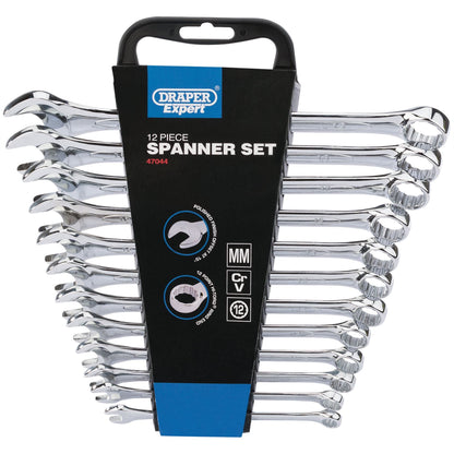 Draper 47044 Expert HI-TORQ® Metric Combination Spanner Set 8 - 19mm 12 Piece Draper