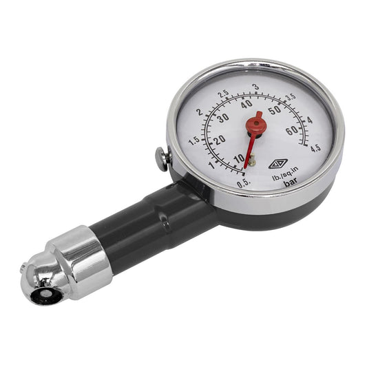 Sealey TST/PG97 Tyre Pressure Gauge Dial Type 0-4.5bar(0-60psi) Sealey