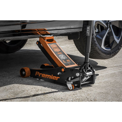 Sealey 4040AO Premier Low Profile Trolley Jack with Rocket Lift 4 Tonne - Orange Sealey