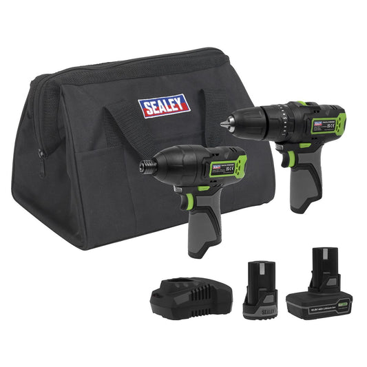 Sealey CP108VCOMBO3 2 x 10.8V SV10.8 Series Combi Drill & Impact Driver Kit Sealey