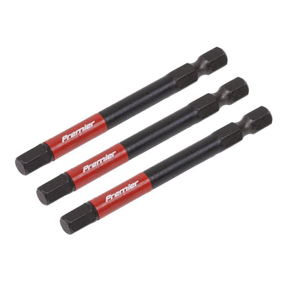 Sealey AK8264 Hex 6mm Impact Power Tool Bits 75mm - 3pc Sealey