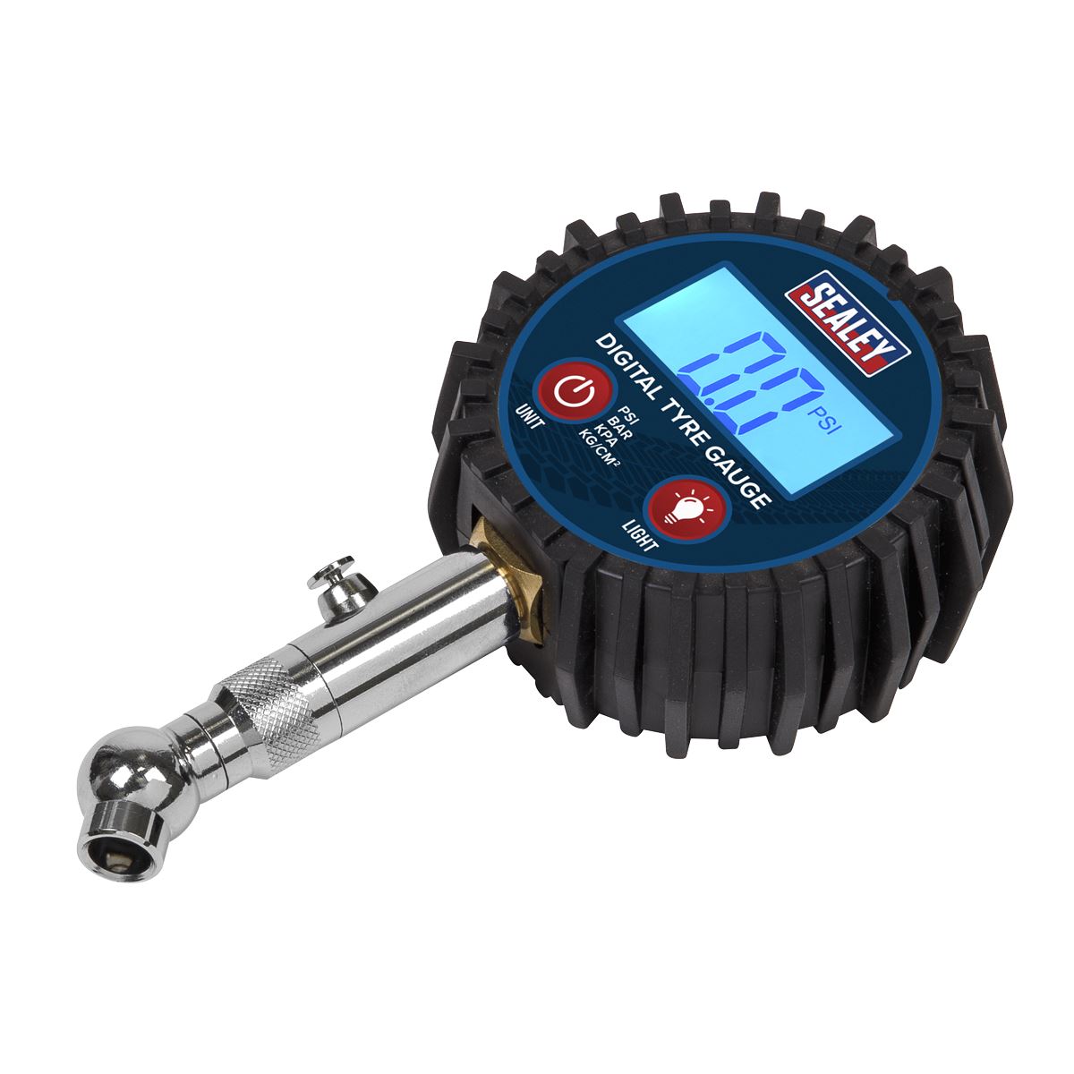 Sealey TST001 Digital Tyre Pressure Gauge with Swivel Head & Quick Release Sealey