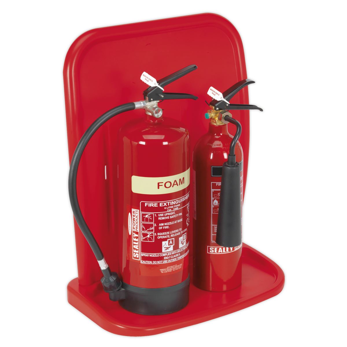 Sealey SFEH02 Fire Extinguisher Stand - Double Sealey