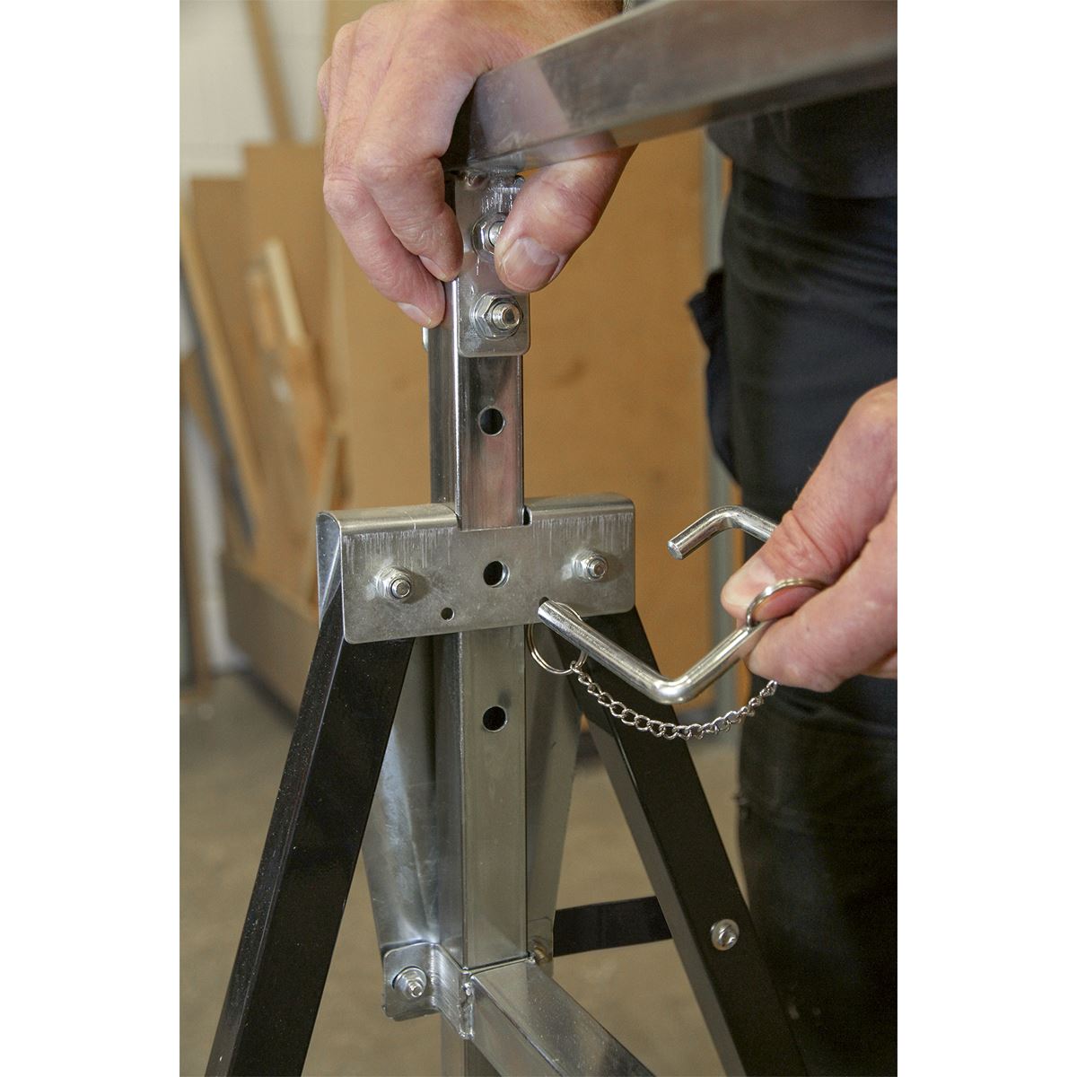 Sealey FDT3 Fold Down Telescopic Trestle 200kg Capacity Sealey