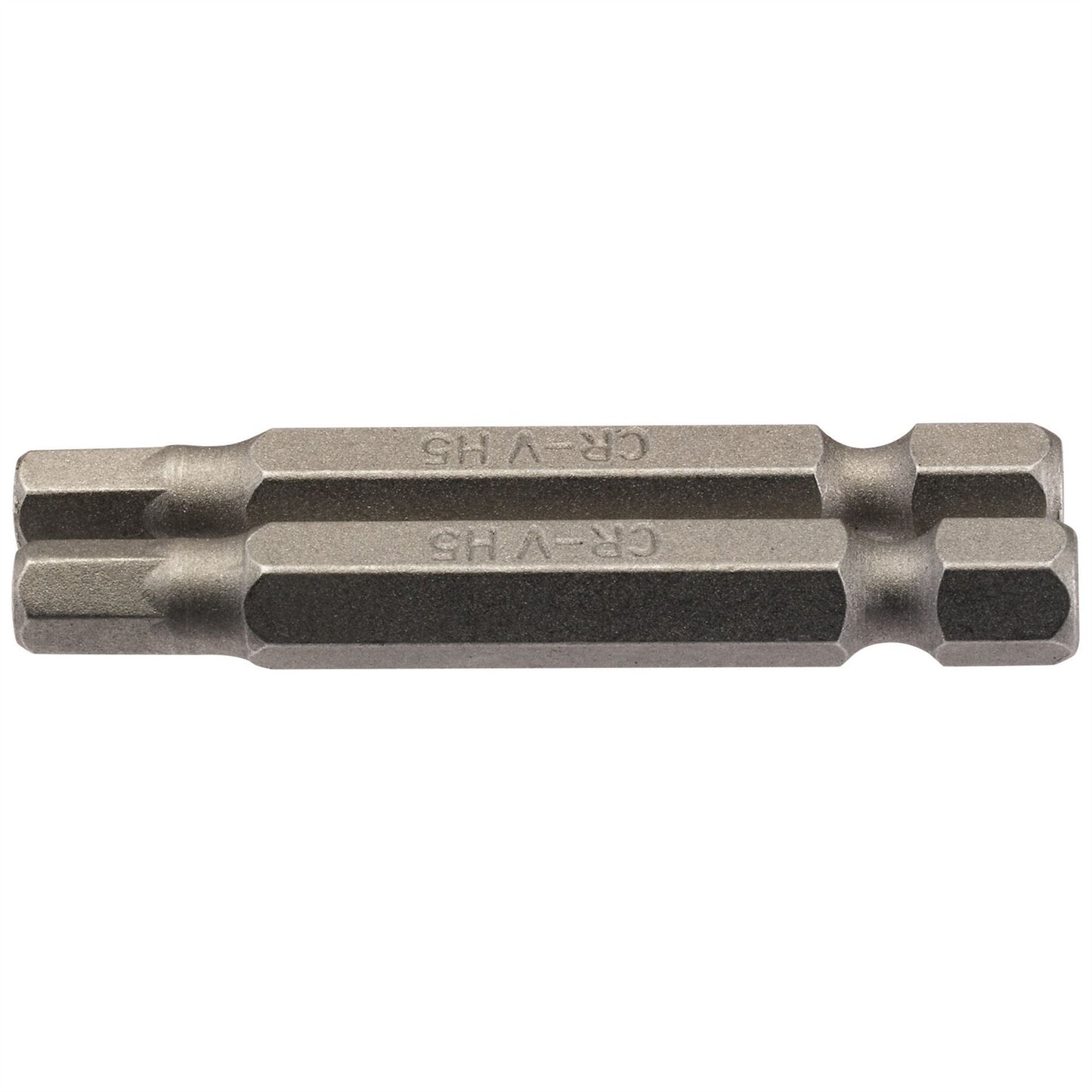 Draper 64255 Hexagonal Insert Bit 5mm 1/4" Hex 50mm Long Pack of 2 Draper