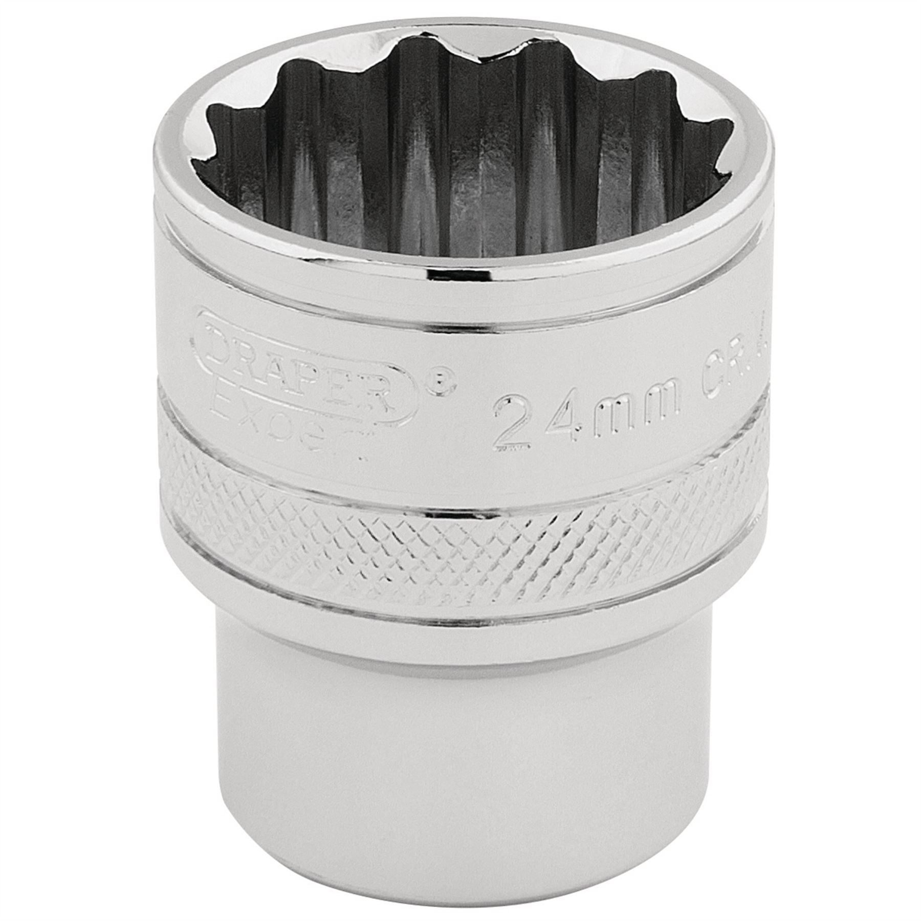 Draper 33372 HI-TORQ® 12 Point Socket 1/2" Sq. Dr. 24mm Draper