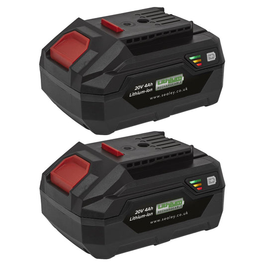 Sealey BK04 Power Tool Battery Pack 20V 4Ah Kit for SV20 Series Sealey
