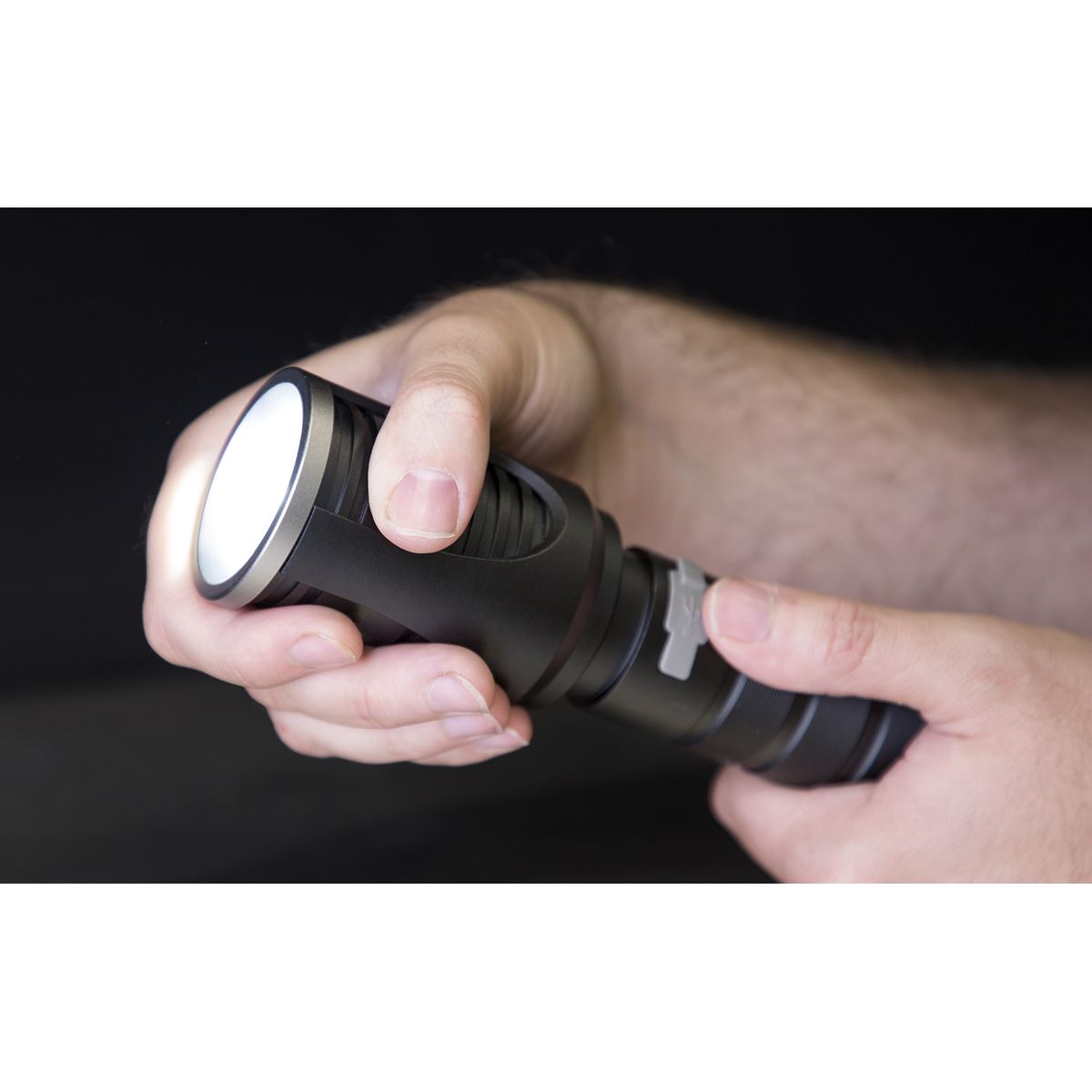 Sealey LED4494 Aluminium Torch 60W COB LED Adjustable Focus Rechargeable with USB Port Sealey