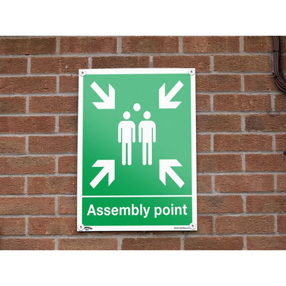 Sealey SS37P1 Safe Conditions Safety Sign - Assembly Point - Rigid Plastic Sealey