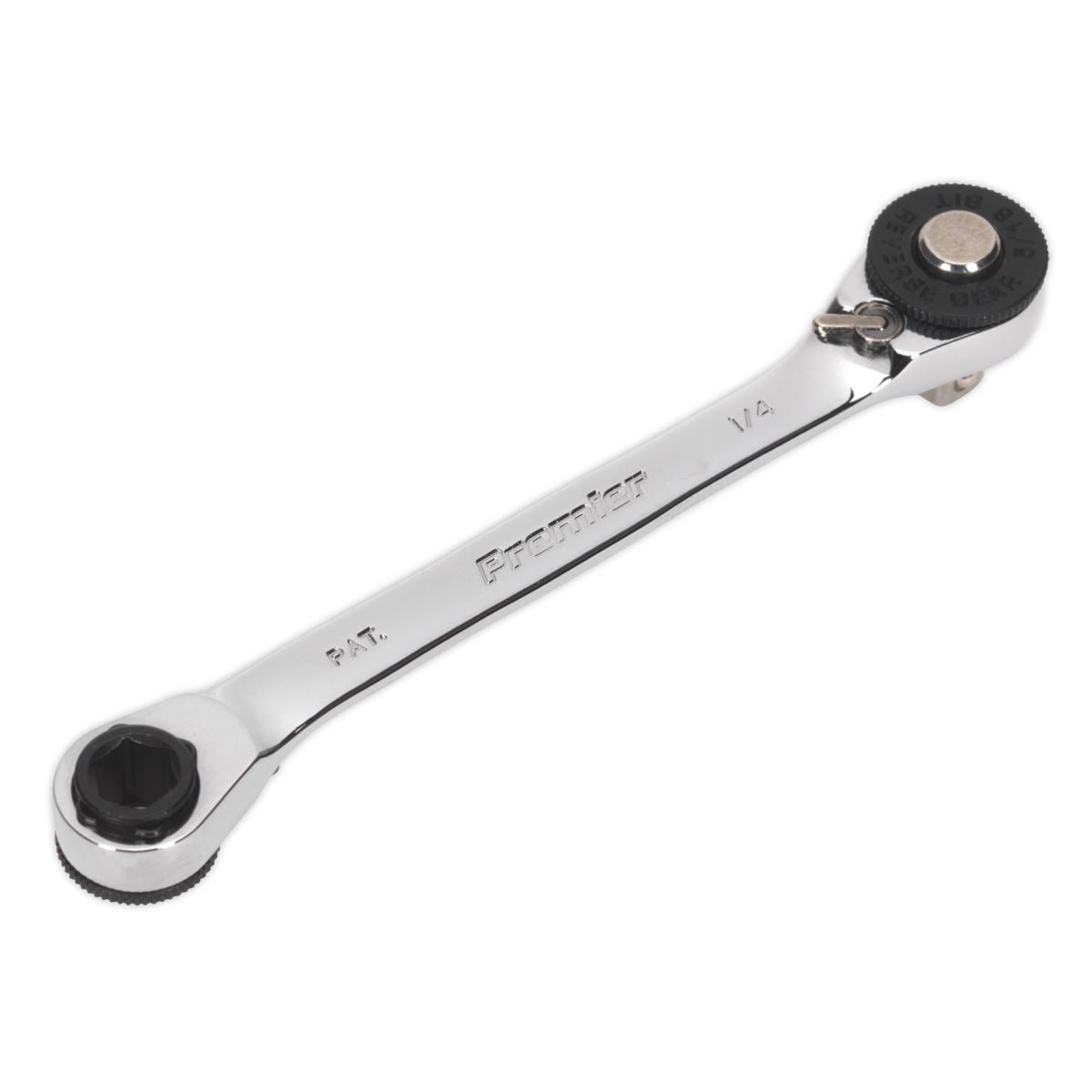 Sealey AK6967 Ratchet Spanner 1/4"Hex x 5/16"Hex Drive with 1/4"Sq Drive Adaptor Sealey