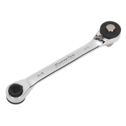 Sealey AK6967 Ratchet Spanner 1/4"Hex x 5/16"Hex Drive with 1/4"Sq Drive Adaptor Sealey