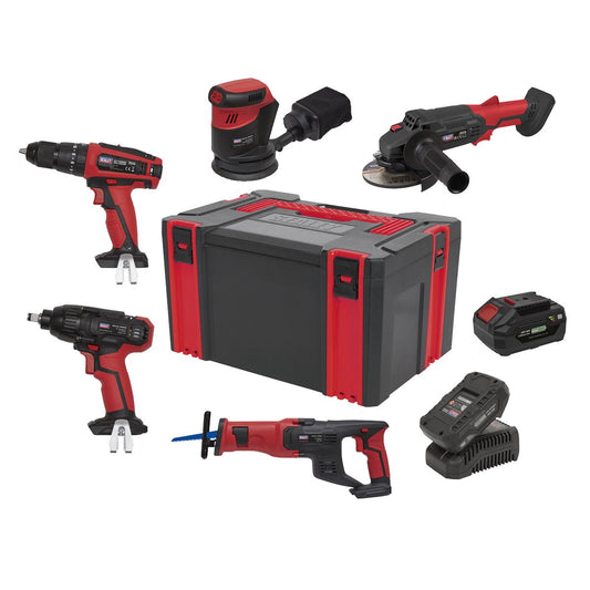 Sealey CP20VCOMBO2 5 x 20V SV20 Series Cordless Tool Combo - 2 Batteries Sealey