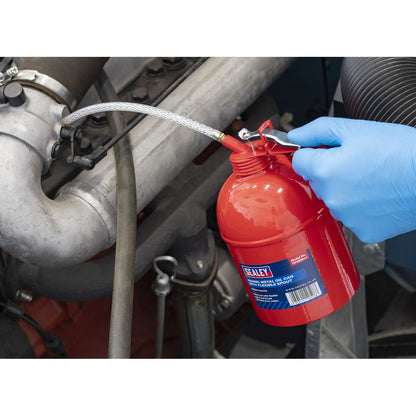 Sealey TP1000 Metal Oil Can Flexible Spout 1000ml Sealey