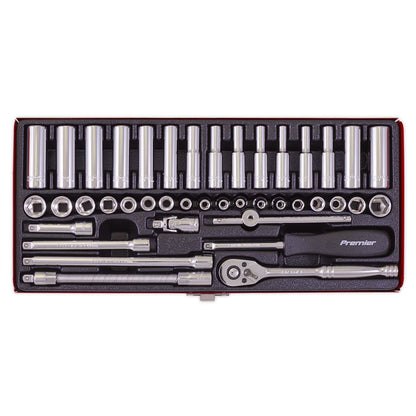 Sealey AK690 Socket Set 41pc 1/4"Sq Drive 6pt WallDrive® - Metric/Imperial Sealey