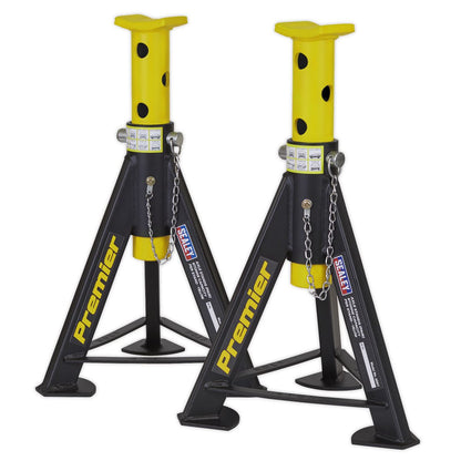 Sealey AS6Y Premier Axle Stands (Pair) 6 Tonne Capacity per Stand - Yellow Sealey