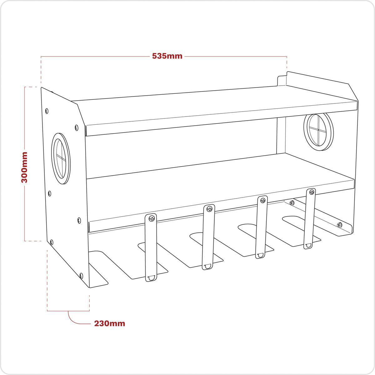 Sealey PTSR5 Power Tool Storage Rack - 5 Bay Sealey