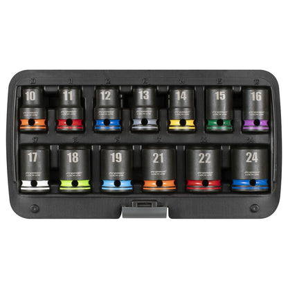 Sealey AK56160M Lock-On™ Impact Socket Set 1/2"Sq Drive 13pc 6pt Metric Sealey
