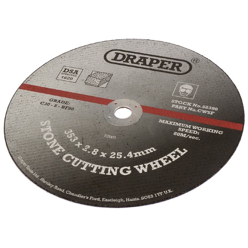 Draper 58390 CUT/WHEEL-STONE.353X2.8X25.4MM Draper
