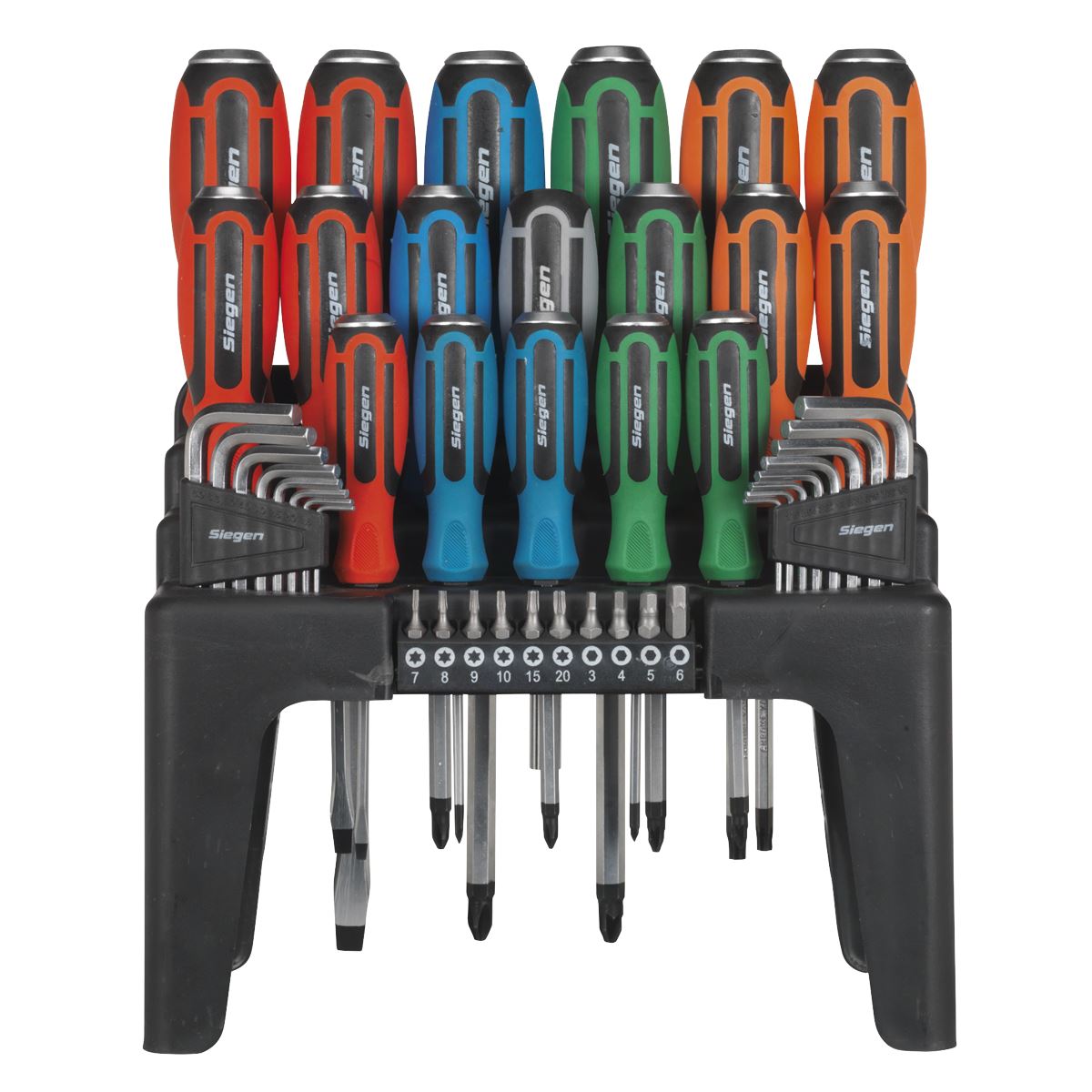 Siegen S01106 Hammer-Thru Screwdriver Hex Key & Bit Set 44pc Siegen