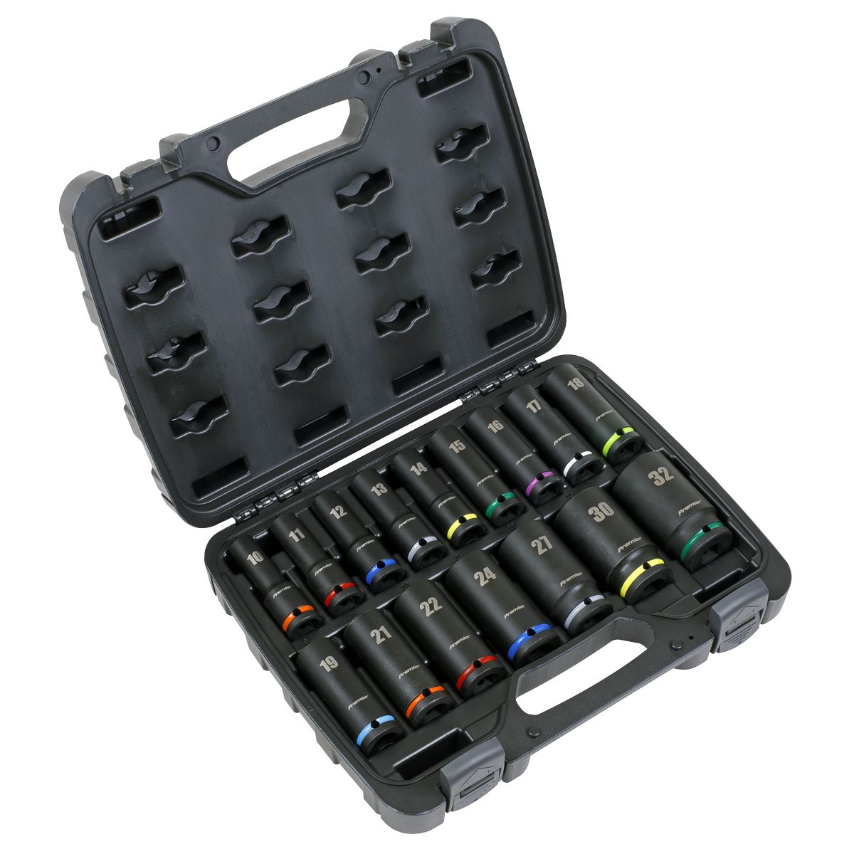 Sealey AK5818M Impact Socket Set 16pc 1/2"Sq Drive Deep Metric Sealey