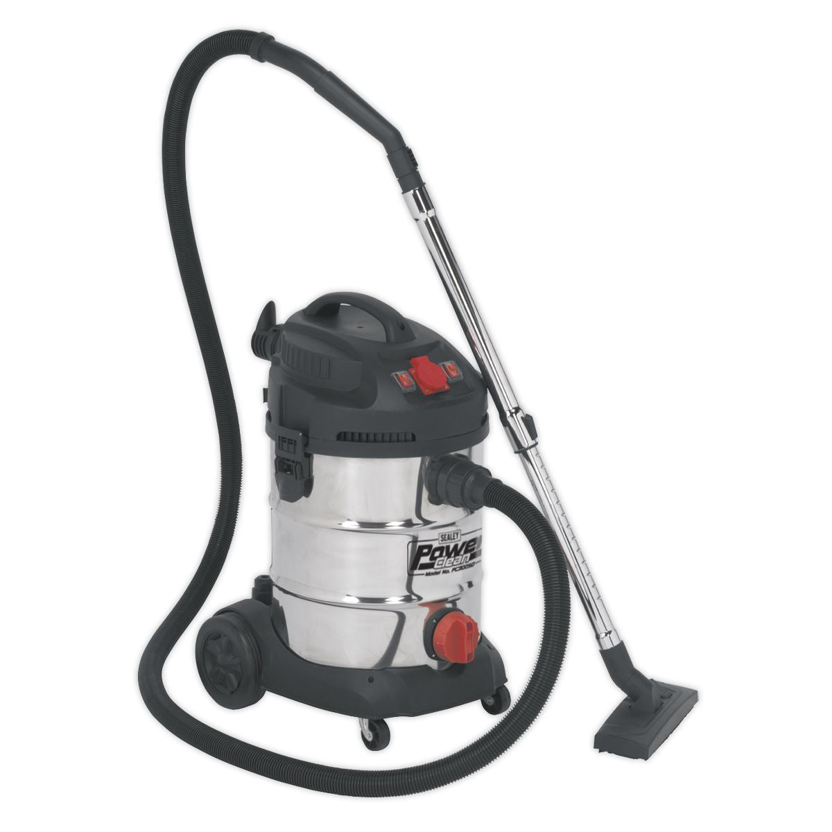 Sealey PC300SDAUTO Vacuum Cleaner Industrial 30L 1400W/230V Stainless Drum Auto Start Sealey