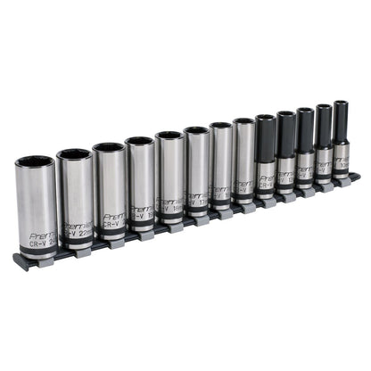 Sealey AK2745B Socket Set 13pc 1/2"Sq Drive Deep Lock-On™ 6pt Metric - Premier Black Sealey