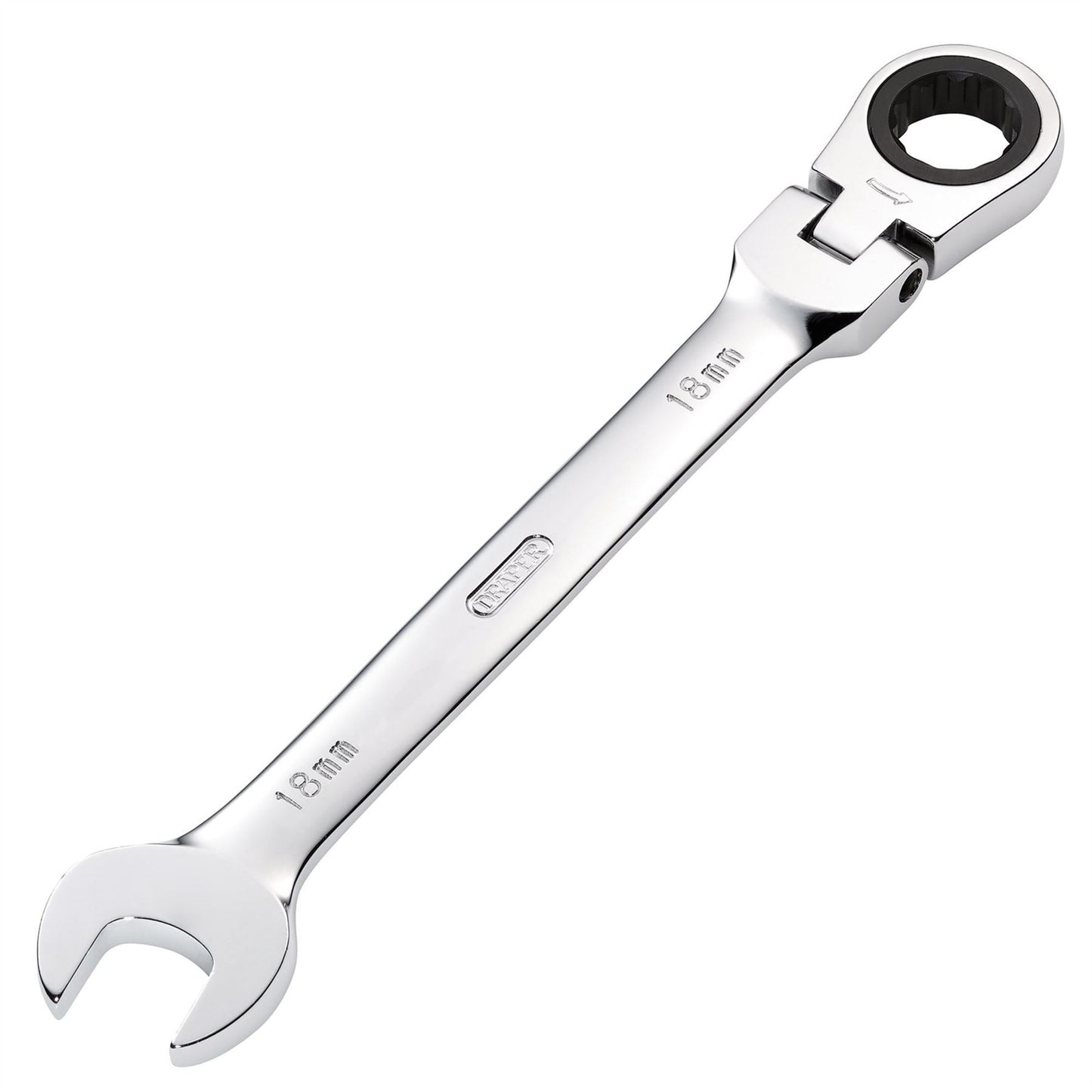 Draper 52020 HI-TORQ® Metric Flexible Head Ratcheting Combination Spanner 18mm Draper