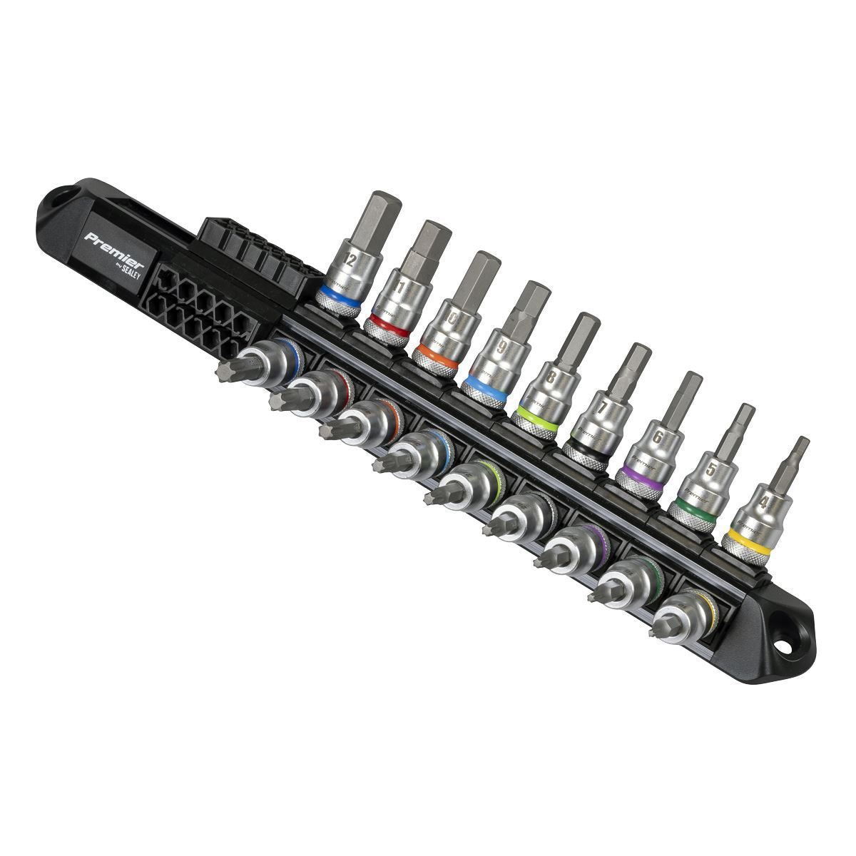 Sealey AK6252 Premier Platinum Series Hex & TRX-Star* Socket Bit Set 3/8"Sq Drive 18pc Sealey