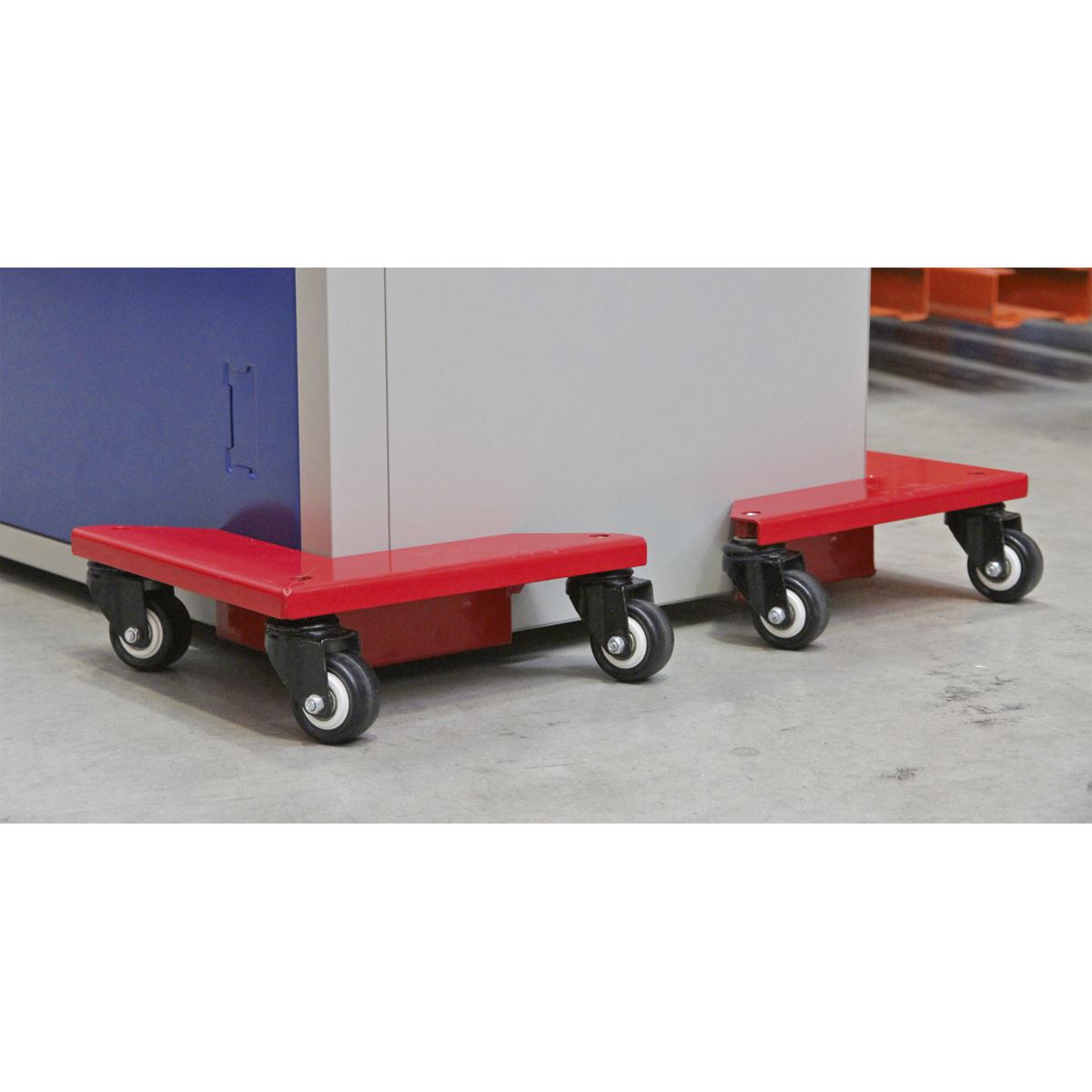 Sealey CM4 Corner Transport Dollies Set of 4 - 150kg Capacity Sealey