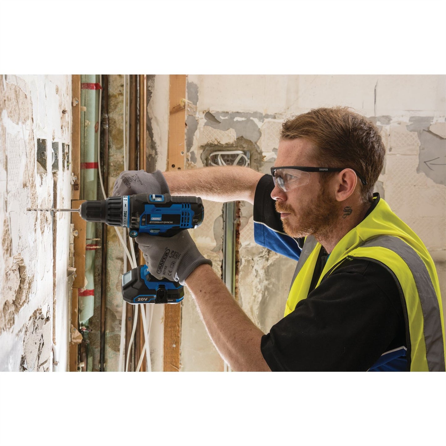 Draper 89523 Storm Force® 20V Combi Drill 2 x 2.0Ah Batteries 1 x Charger Draper