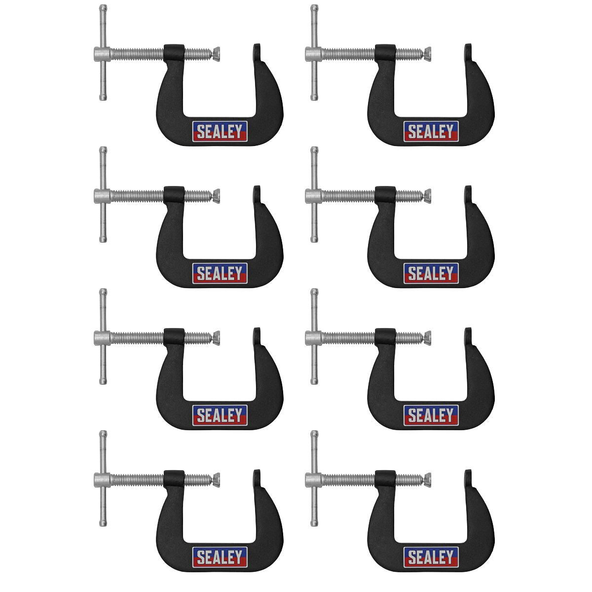 Sealey GCC03 Junior C-Clamp 8pc Set - 38mm x 38mm Sealey