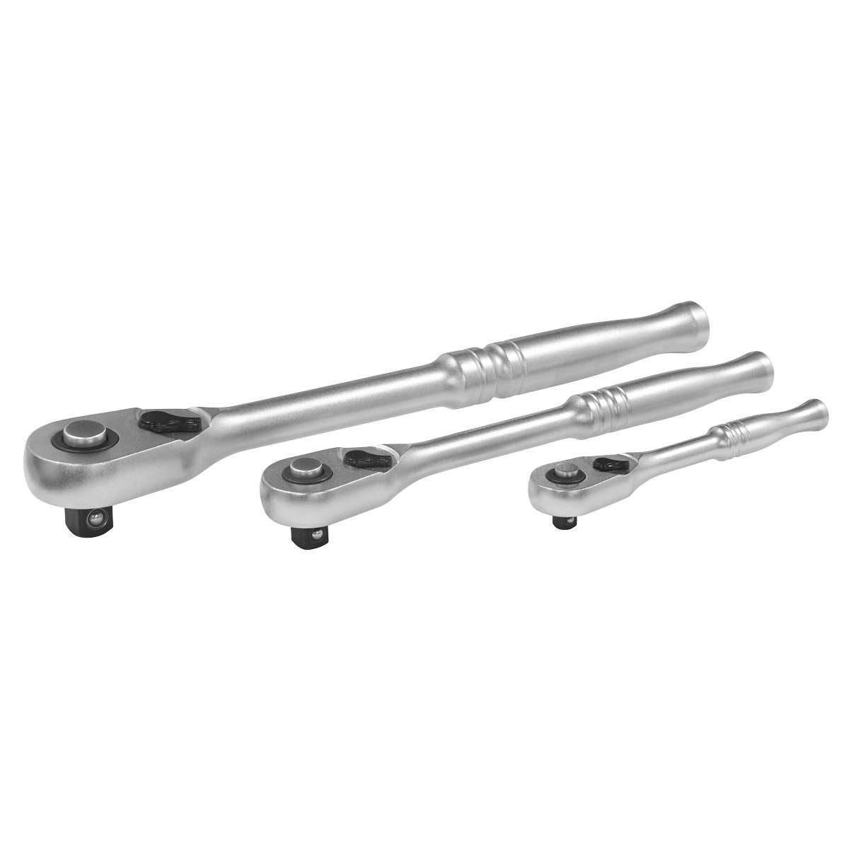 Sealey AK7933 Ratchet Wrench Set 3pc Pear-Head Flip Reverse - Premier Platinum Sealey