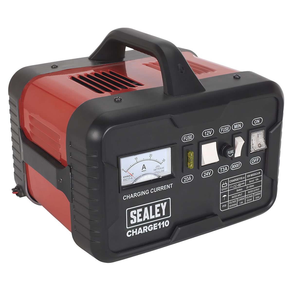 Sealey CHARGE110 Battery Charger 14Amp 12V/24V 230V Sealey