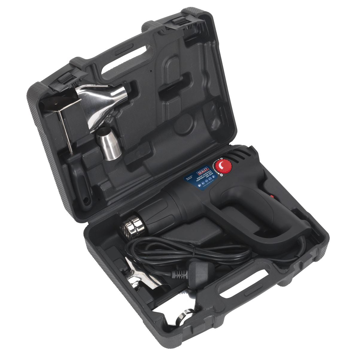 Sealey HS107K Variable Temperature Hot Air Gun Kit 2000W 50-450°C/90-600°C Sealey
