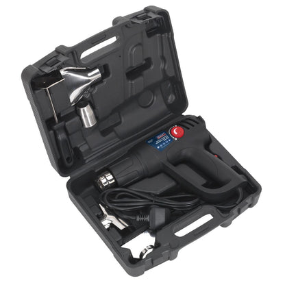 Sealey HS107K Variable Temperature Hot Air Gun Kit 2000W 50-450°C/90-600°C Sealey