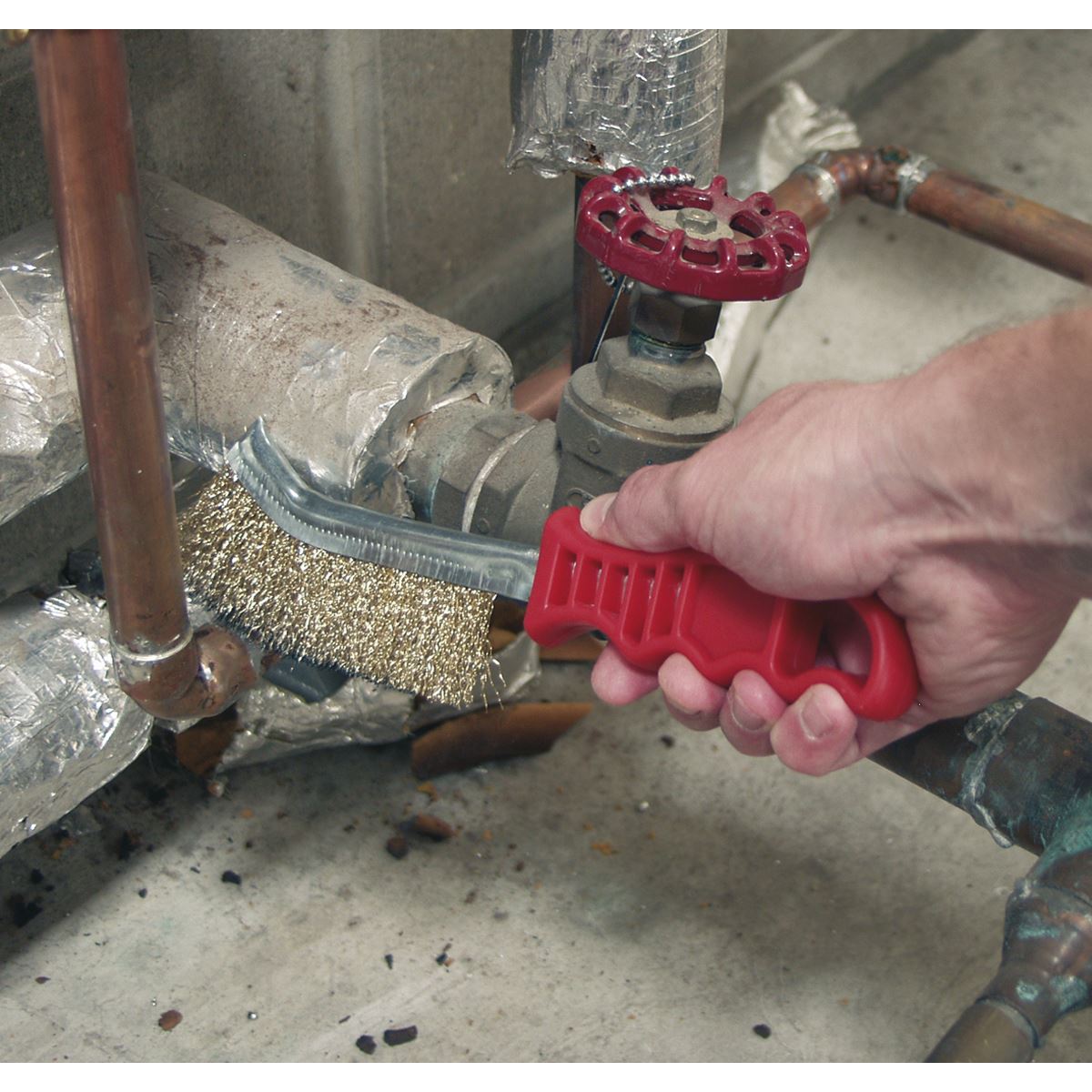 Sealey WB05/R Wire Brush Brassed Steel Plastic Handle Sealey