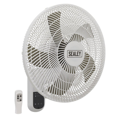 Sealey SWF16WR Wall Fan 3-Speed 16" with Remote Control 230V Sealey