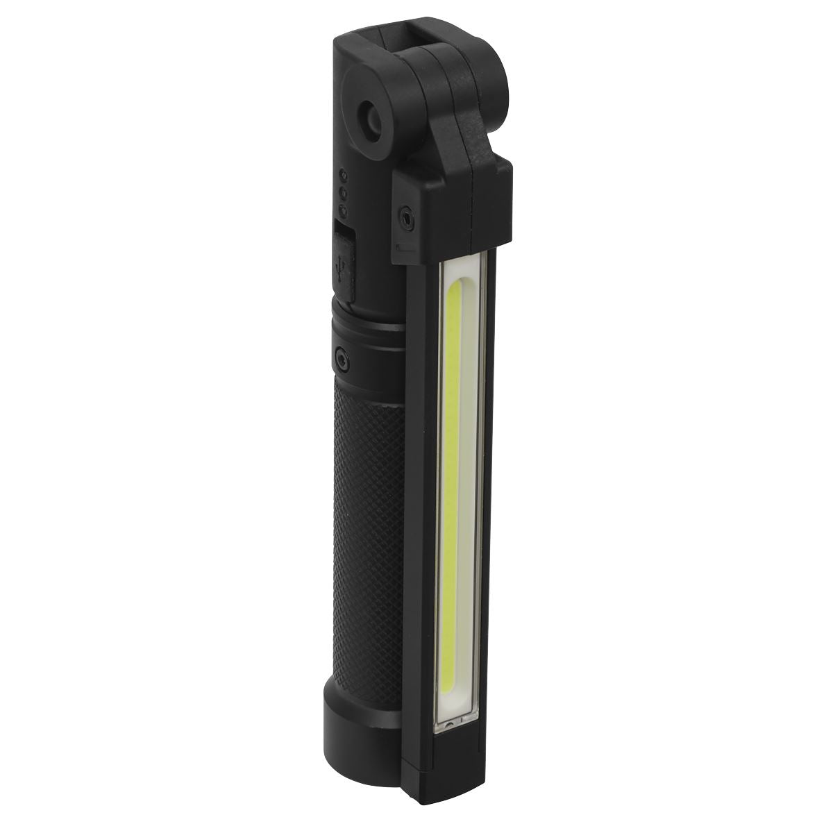 Sealey LED02G Rechargeable Aluminium Folding Pocket Light 2 COB & 1 SMD LED Sealey