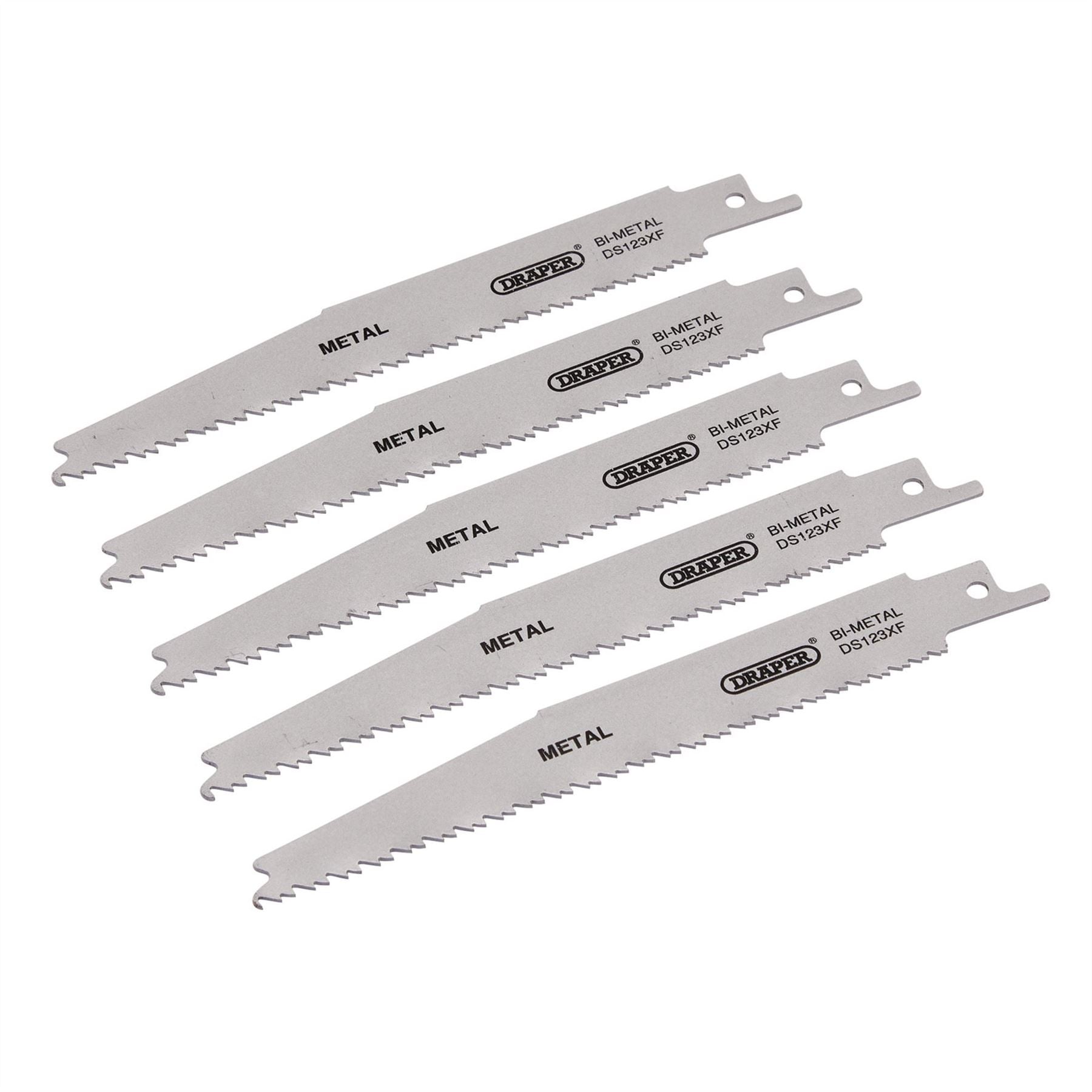 Draper 38755 Bi-metal Reciprocating Saw Blades for Metal Cutting 150mm 8-14tpi Pack of 5 Draper