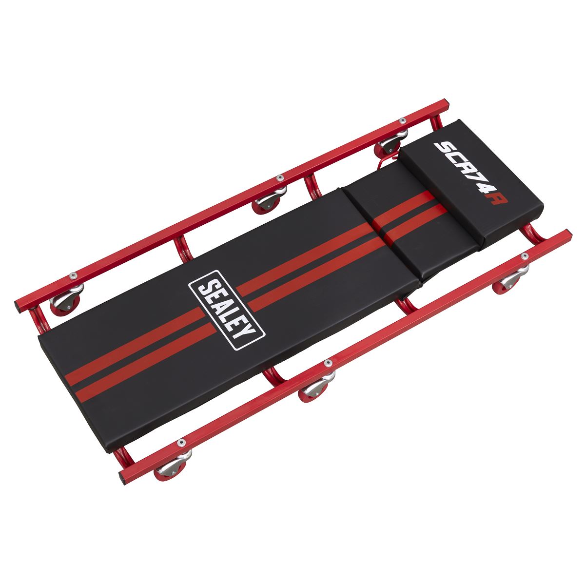 Sealey SCR74 American-Style Deluxe Creeper with Steel Frame 6 Wheels & Adjustable Headrest 40" Sealey